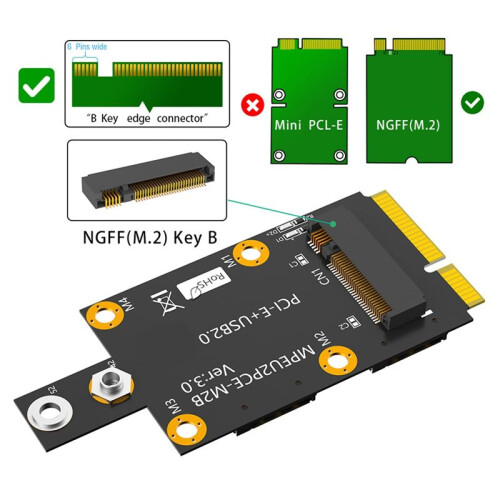 M.2 Nyckel B Till  PCI-E Adapter Rem Dubbla  SIM-Kort StöD 3G/4G/5G Adapter Multi-Function BekväM Modul 2