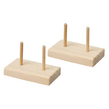 Wood Thread Spool Holder with Tangle Storage, Wooden Rack for Embroidery and Sewing
