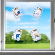 Rainbow Glass Decals for Birds