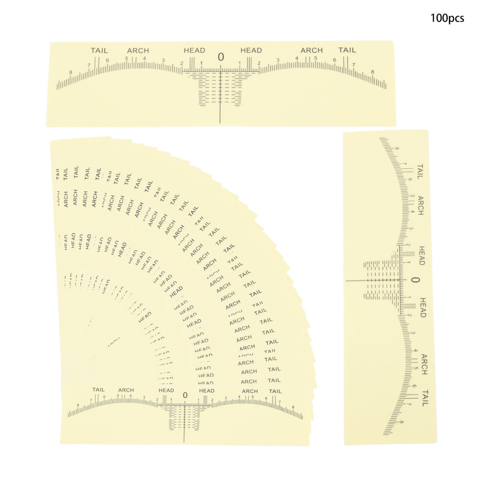 Disposable Brow Ruler Sticker for Microblading, Eyebrow Ruler Stencils with Precise Scale Symmetrical Design Fits All Face Shapes Sticks Firmly