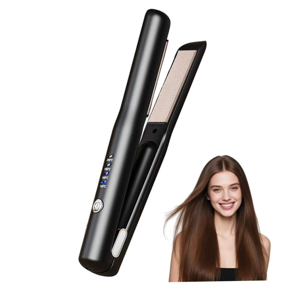 Cordless Hair Straightener and Curler 2 in 1 USB Rechargeable with 4 Heat Levels Travel Size