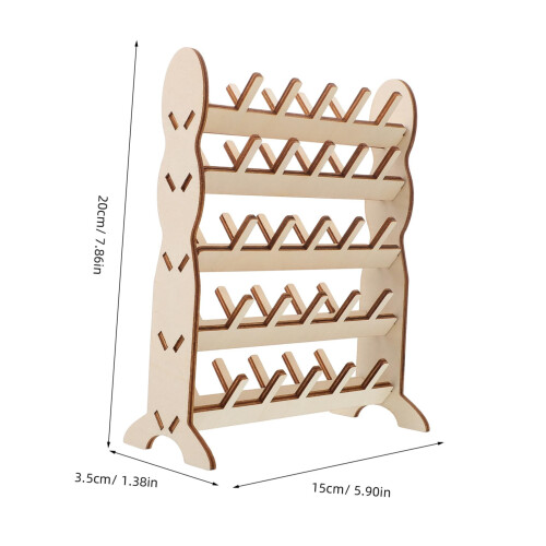 Wooden Thread Rack Spool Holder for Sewing and Crafting Tangle Storage SpaceSaving Design 1