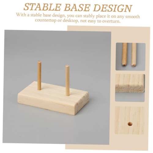 Wooden Thread Rack Organizer with Adjustable Pegs, SpaceSaving Vertical Sewing Spool Holder 2