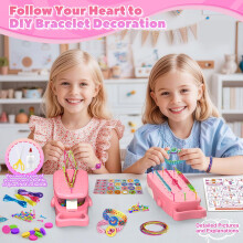 Bracelet Making Kit for Girls, Whale Shaped Jewellery Making Kit Crafts for Girls Ages 6-12, DIY Bracelet String Travel Rewarding Activity Set, 6 7 8