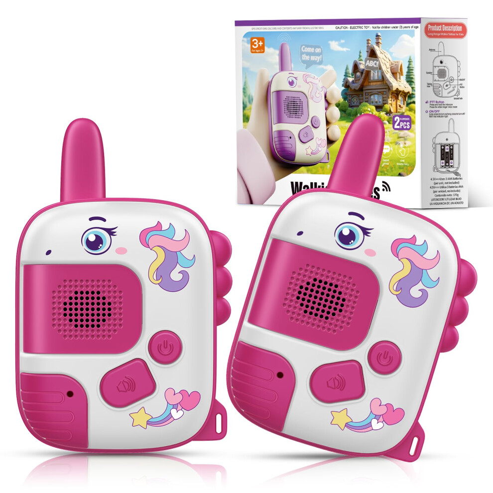 Wootoyz Girls New 2Pcs Walkie Talkies For Kids Unicorn Toys For Age 3