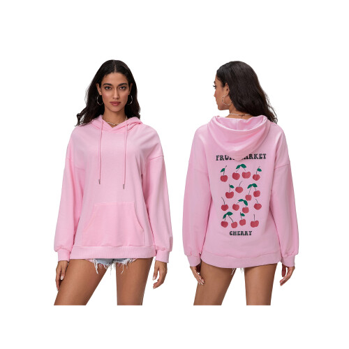 (L, Pink) Γυναικεία Φούτερ με Casual Μπλούζες 1