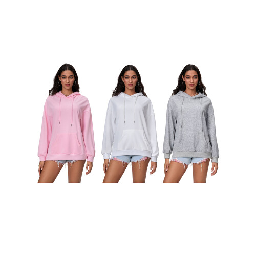 (L, Pink) Γυναικεία Φούτερ με Casual Μπλούζες 2