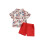 (6-12 Months, Red) Ensemble 2 pièces short élastique. 1
