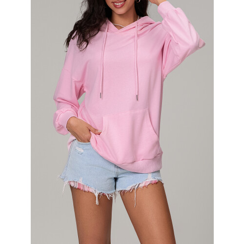 (S, Pink) Γυναικεία Φούτερ με Casual Μπλούζες 1