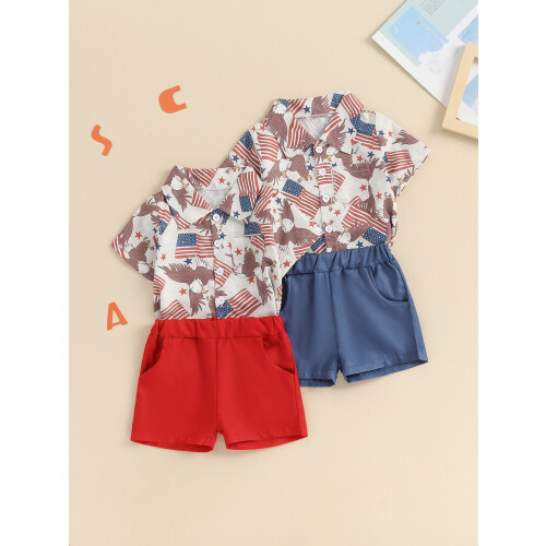 (18-24 Months, Red) Ensemble 2 pièces short élastique. 2