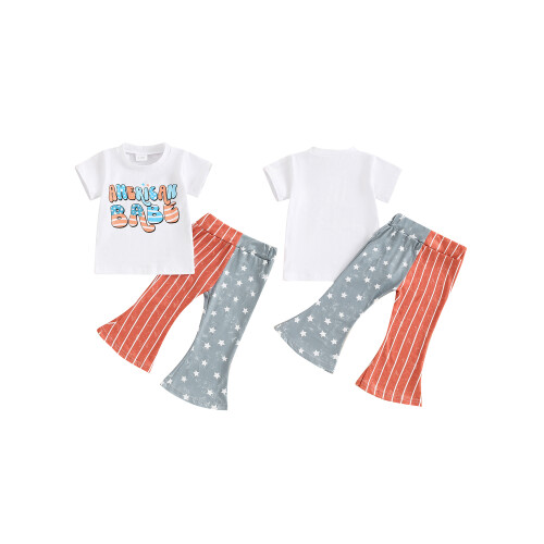 (6-12 Months, White) Éadaí 4ú Iúil 2 phíosa 1