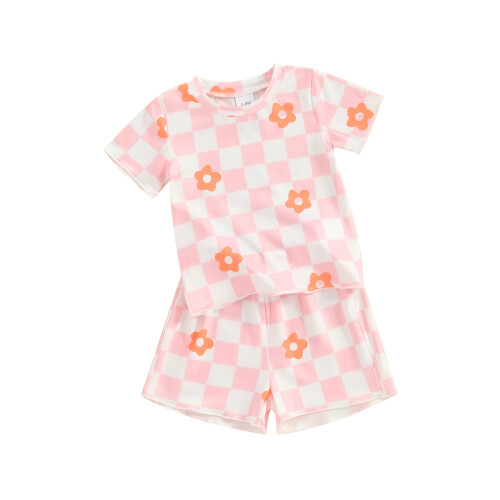 (12-18 Months, Pink) Conjunto de 2 para verano.