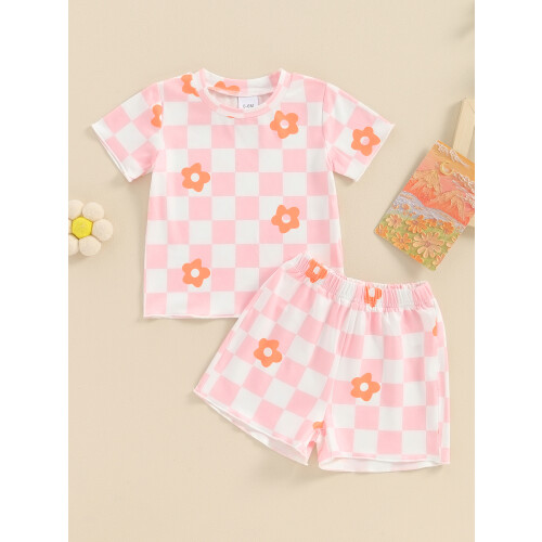 (12-18 Months, Pink) Conjunto de 2 para verano. 1