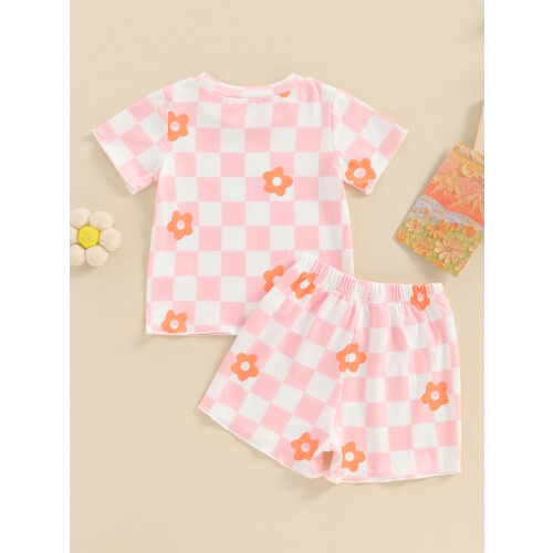 (6-12 Months, Pink) Ensemble 2 pièces été tout-petit 2
