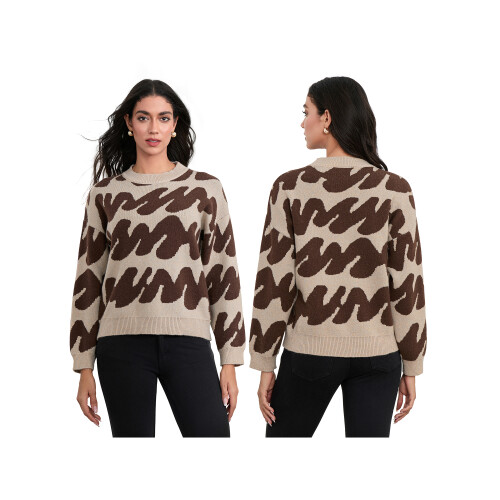 (L, Dark Khaki) Női aranyos pulóverek utcai viseletre 2