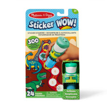 Melissa & Doug WOW Sticker Stamper & Activity Pad - Dinosaur | Book for Children, Travel Toys for Kids | Age 3+ - FSC Certified