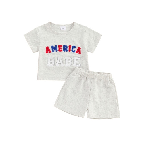 (6-12 Months, Gray) Conjunto de 2 de julio.