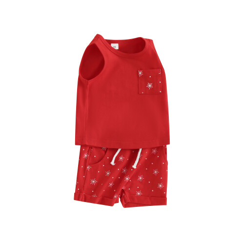 (18-24 Months, Red) Σετ καλοκαιρινών σορτς 2 τεμάχια