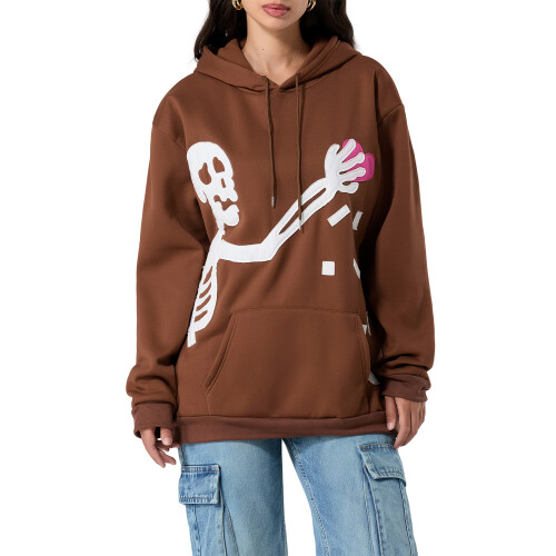 (XL, Coffee) Γυναικεία γοτθικά φούτερ μπλουζάκια Streetwear