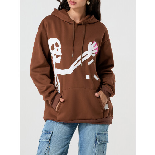 (XL, Coffee) Γυναικεία γοτθικά φούτερ μπλουζάκια Streetwear 2