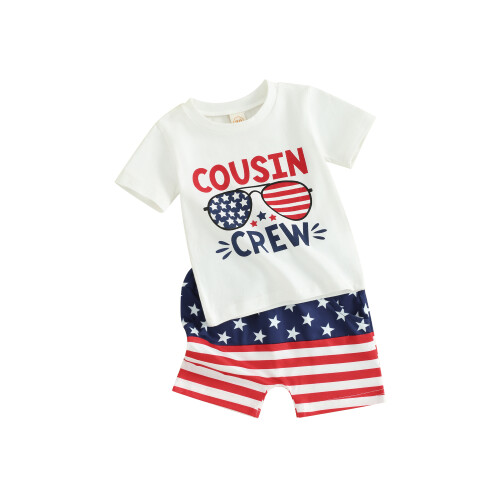 (2-3 Years, White) Shorts-Set für Babys, 4. Juli