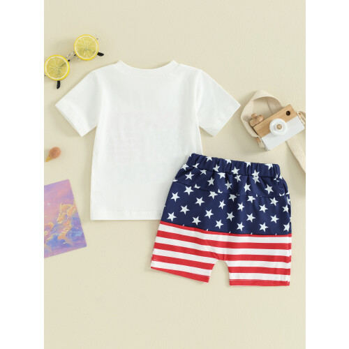 (0-6 Months, White) Shorts-Set für Babys, 4. Juli 2