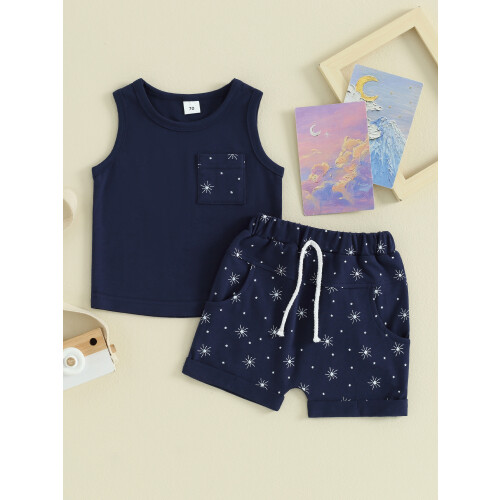 (18-24 Months, Blue) Conjunto de verano (2 piezas). 1