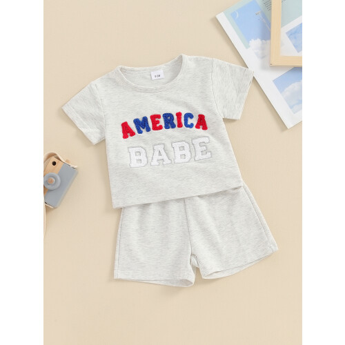 (6-12 Months, Gray) Conjunto de 2 de julio. 2