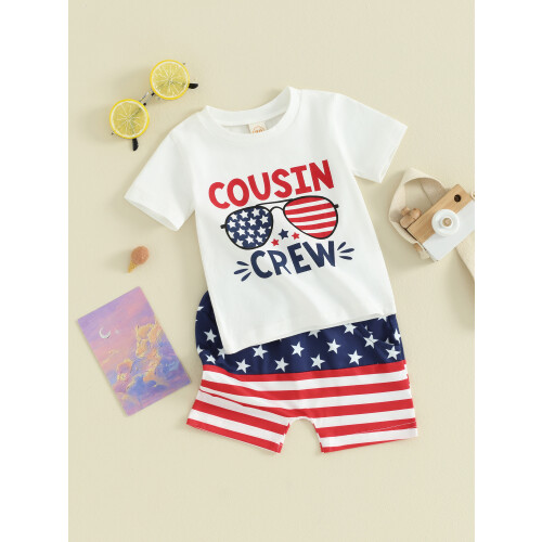 (2-3 Years, White) Shorts-Set für Babys, 4. Juli 2