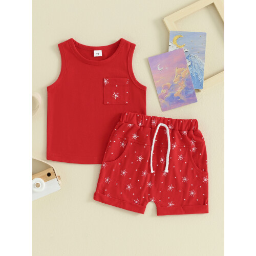 (18-24 Months, Red) Σετ καλοκαιρινών σορτς 2 τεμάχια 1