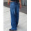 (M, Dark Blue) Γυναικείο τζιν παντελόνι φαρδιά μπατζάκια 3