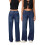 (M, Dark Blue) Γυναικείο τζιν παντελόνι φαρδιά μπατζάκια 5