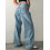 (M, Light Blue) Γυναικείο τζιν παντελόνι φαρδιά μπατζάκια 2