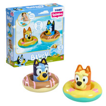 Toomies Bluey Bath Float 2 Pack | Pouring Cup Bluey and Bingo ToddlerBath Toys in Floating Pool Rings with Water Wheels | Officially Licensed BlueyTo