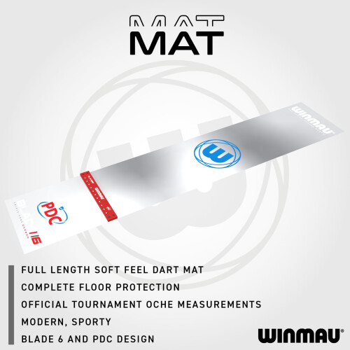 winmau WINMAU Clearzone Dart Mat with Throw Line for Soft Tip and Steel Tip 1