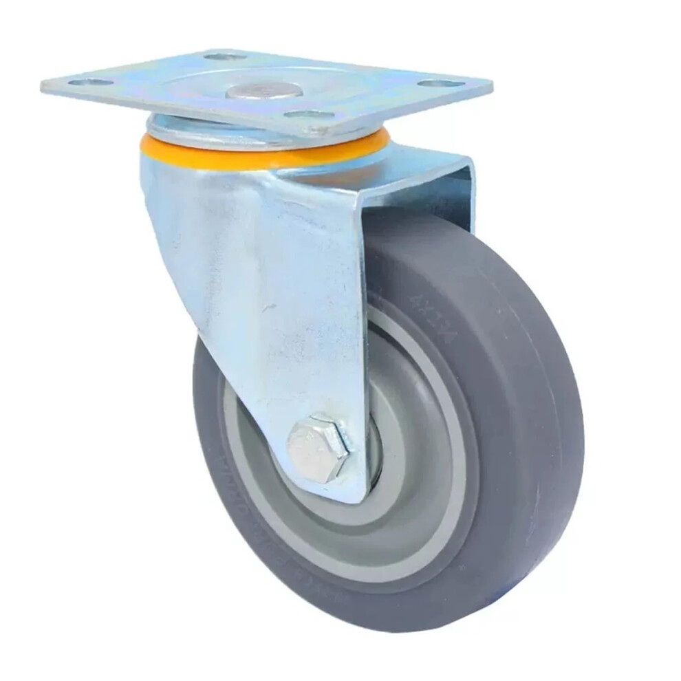 Tpr Swivel Casters Pack Of 4 Gray Doubleaxis Silent Wearresistant Wheel Diameter 100Mm (4 Inch) 9169991154466