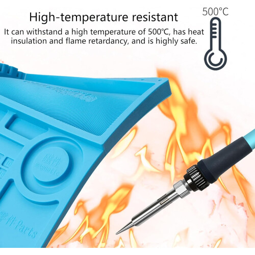 Heat Insulation Silicone Soldering Mat For Electronics , 500C HeatResistant Work Surface, Cellphone Platform 1