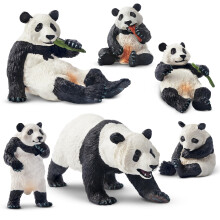 toymany 6PCS Panda Figurines Toy Set, Realistic Jungle Animals Figures