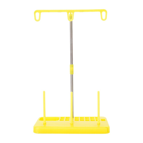 Sewing Thread Stand for 3 Cones with Tangle Storage, Durable Organizer, Yellow