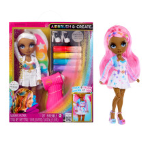 Rainbow High Air Brush & Create - 1 DIY Fashion Doll with Airbrush Market Kit, Washable Rainbow Markers, Long Hair, Grey Eyes, Creative Play for Chil