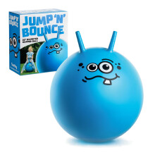 Toyrific Jump N Bounce Kids Space Hopper, 20 Inch Retro Bouncing Ball with Easy Grip Handles, Outdoor or Indoor Exercise Toy for Ages 3+, Toothy Blue