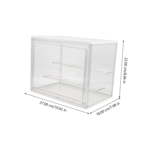 Clear Storage Box Dustproof Acrylic Display Case Stackable Organizer for Books and Collectibles 1