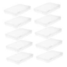 Photo Storage Box Set with Lids, Compact Plastic Organizer for Photos, Postcards, 10pcs