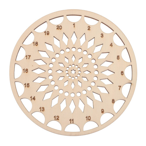 Embroidery Thread Organizer Wooden Holder with Tangle Storage and Decorative Hollow Patterns