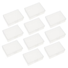 10Pcs Transparent Storage Box Set, Plastic Organizer Case for Batteries, Cards and Craft Supplies