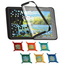 MOZOOSON Jigsaw Board 1000, 500 Pieces Puzzle Board, Jigsaw Puzzle Board 32 x 22in, Jigsaw Accessories Puzzle Storage for Easy Move and Store (1 Clear