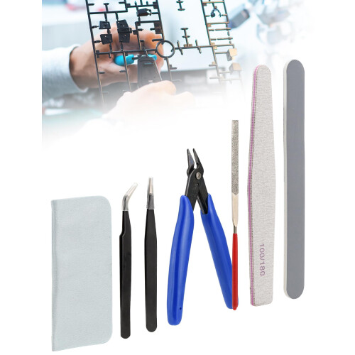 Model Making Tools Kit for Plastic Model Kits, Mellbree 14PCS Model Tools Kit Basic Tools Craft Set Hobby Building Tools Kit for Gundam Car Model Bui