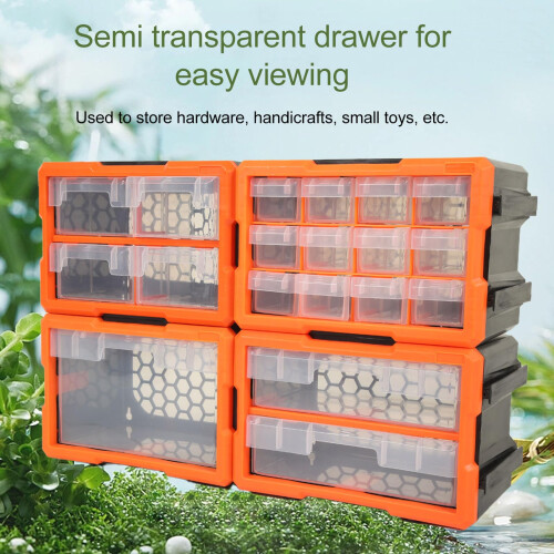 12 Drawer Parts Organizer with Visible Drawers, Stackable Wall Mount Storage Box for Tools and Crafts 1