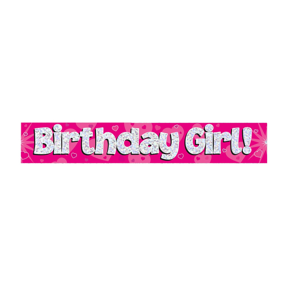 Oaktree Pink 9Ft Banner Birthday Girl Holographic