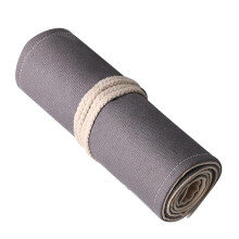 Canvas Pencil Case Roll Up Pen Organizer 72 Slots Large Capacity Grey 82cm for Artists Students